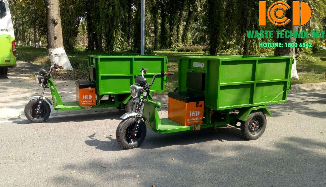 ICD bàn giao 04 xe điện chở rác thùng tự lật cho khu đô thị Xanh tại Hưng Yên