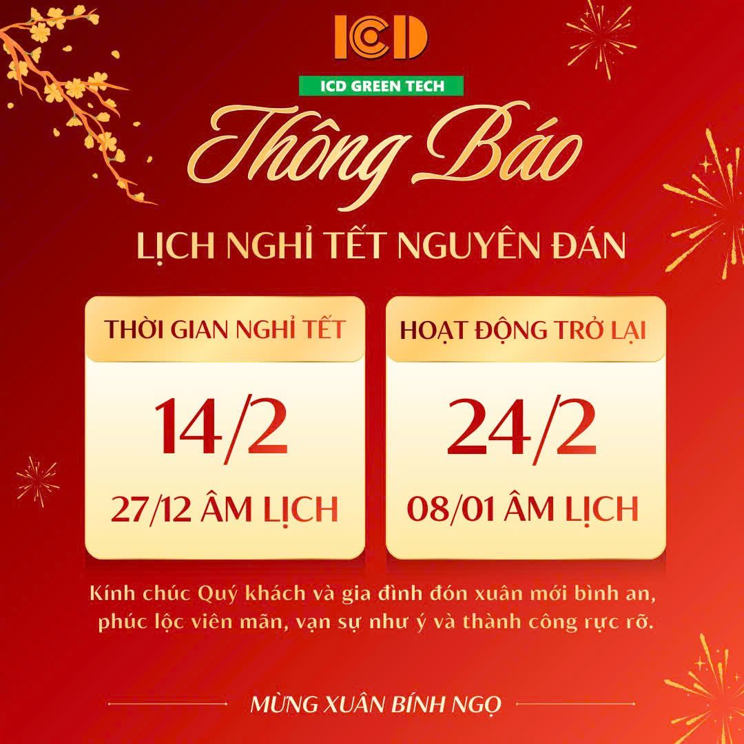 ICD THÔNG BÁO LỊCH NGHỈ TẾT NGUYÊN ĐÁN BÍNH NGỌ 2026