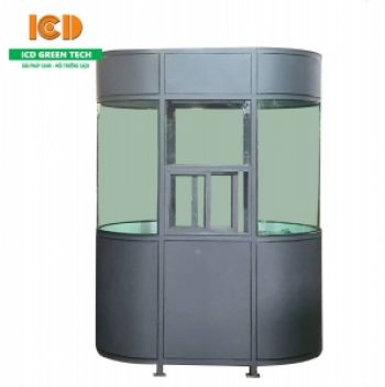 Cabin Bốt gác kiểm soát ra vào inox kính cong 2 đầu