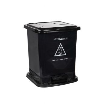 Thùng 15L đạp chân màu đen - Việt Nhật