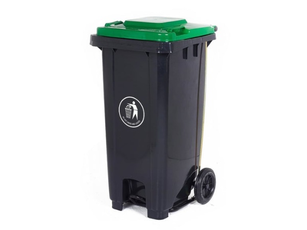 Mẫu thùng rác nhựa 120L phối màu xanh đen