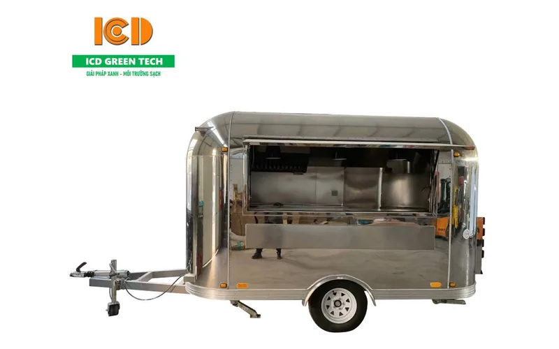 Xe kéo bán hàng lưu động cao cấp inox XBH-10-ICD