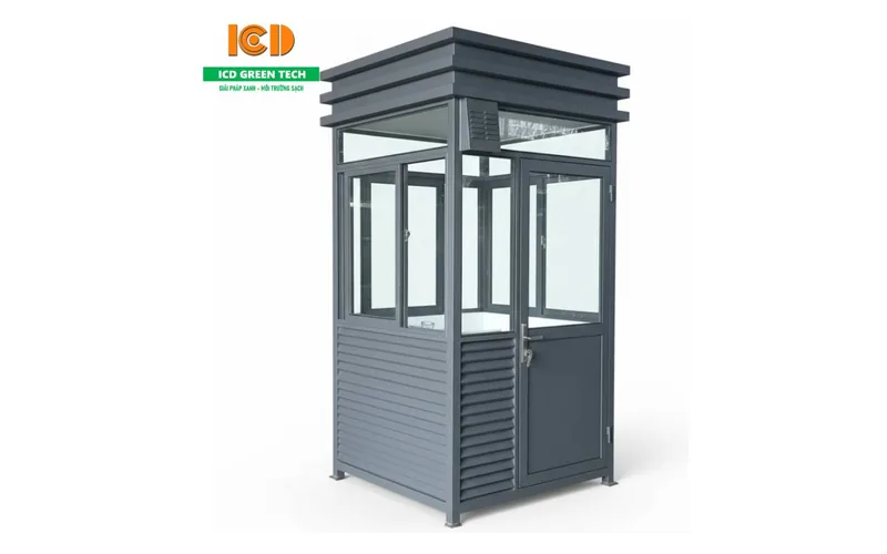 Cabin bốt gác bảo vệ Inox mái 3 tầng BGI-1224