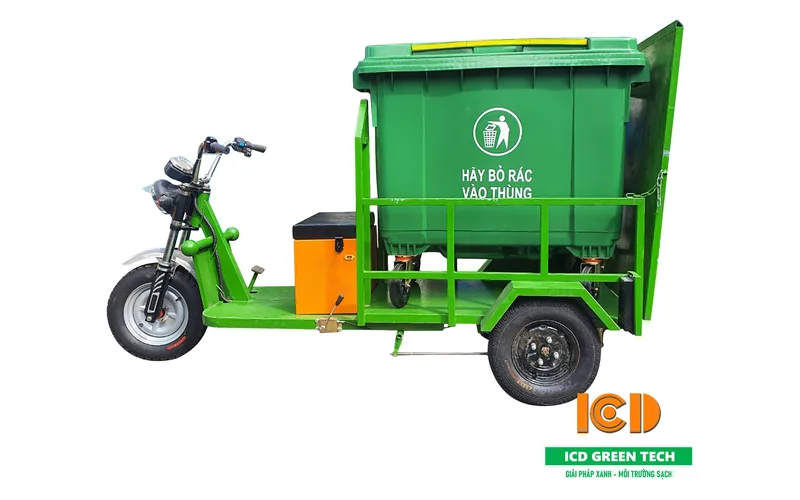 Xe điện chở rác dùng cho thùng 660L