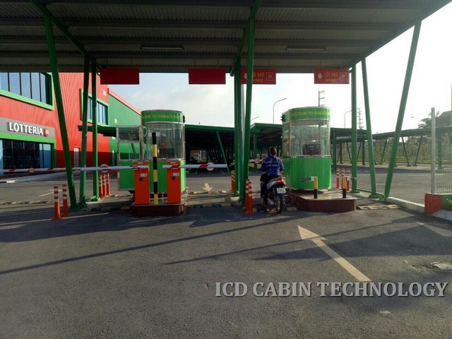 Lắp đặt Cabin kiểm soát ra vào inox kính cong cao cấp cho hệ thống siêu thị Dabaco Bắc Ninh - hình 2