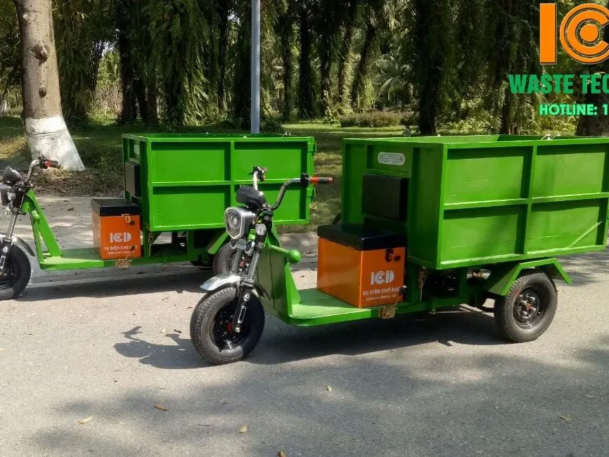 ICD bàn giao 04 xe điện chở rác thùng tự lật cho khu đô thị Xanh tại Hưng Yên